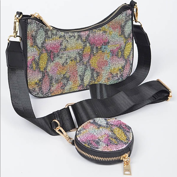 Crystalize Multicolor Snakeskin Crossbody with AirPod bag almost - Picture 3 of 6